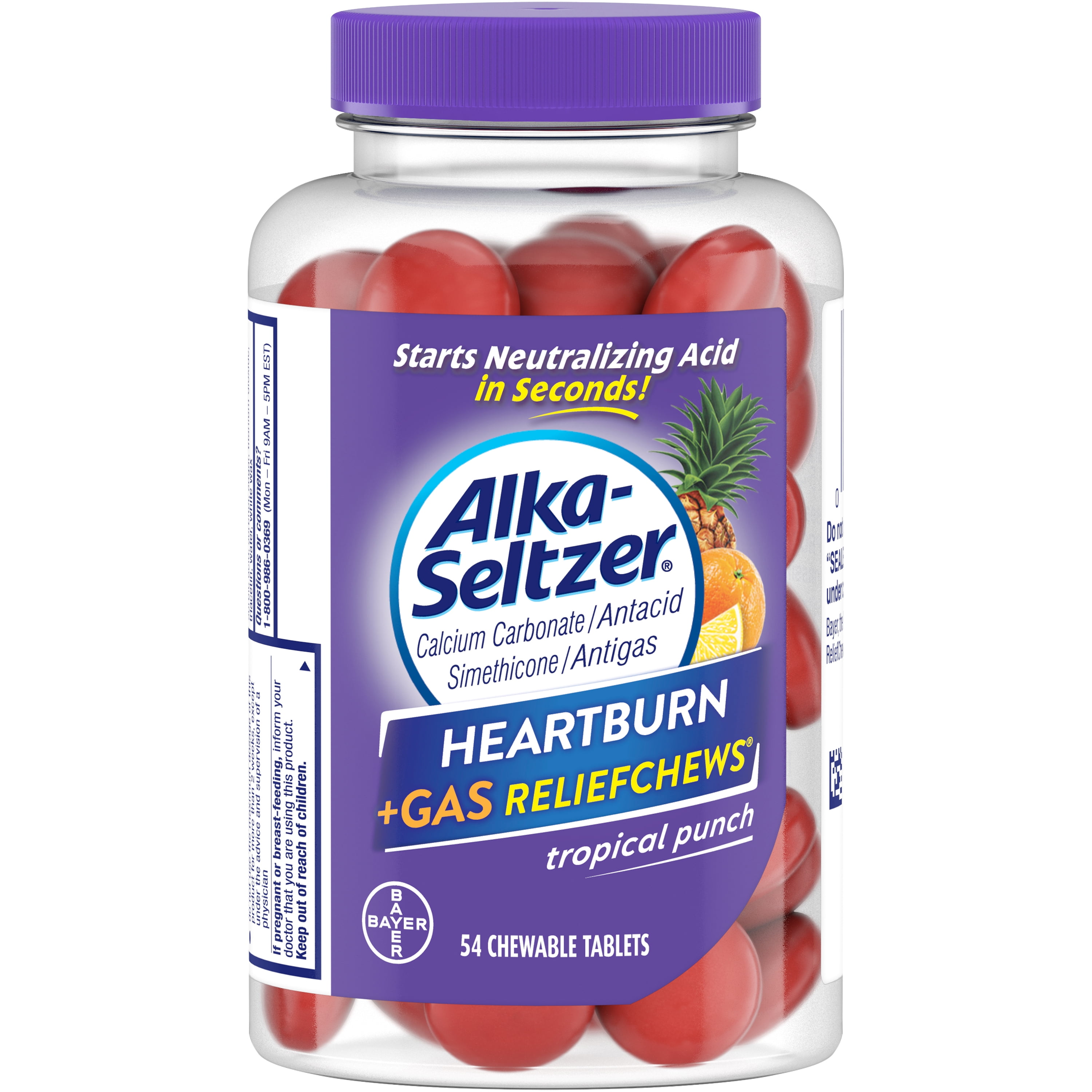 Alka Seltzer Heartburn Relief Gas Relief Chews Antacid Tablets 54 Ct Walmart Com Walmart Com