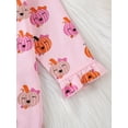 thumbnail image 6 of Elippeo Baby Girl Halloween Romper 3 6 9 12 Months Pumpkin Print Ruffled Zipper Long Sleeve Crew Neck Full Length Jumpsuit with Headband, 6 of 9