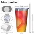 thumbnail image 4 of 16oz Tumblers Colorful Ink Pattern Stainless Steel Vacuum Insulated Double Wall Travel Tumbler Cups Mug with Lid and Straw,Cleaning Brush for Coffee,Tea, 4 of 4