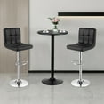 thumbnail image 3 of Gymax Ensemble de 3 Tables de Pub Table de Bar Ronde 24 Pieds' et 2 Tabourets de Bar Réglables Noir, 3 of 10