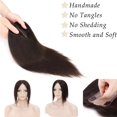thumbnail image 2 of MY-LADY Woman 100% Remy Real Topper Human Hair Hair Extensions Natural Daily Hair Wigs Straight Hair Piece #06 Light Brown 12inch, 2 of 8