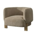 thumbnail image 4 of Benjara Reno Tira 38 Inch Accent Chair, Taupe Polyester, Foam Cushions, Solid Wood, 4 of 6