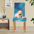 thumbnail image 6 of YETTASBIN Turquoise Marble Dining Room Chair Covers Set of 4, Non Slip Stretch Chair Slipcovers Removable Washable Chair Protector Cover for Kitchen, Dining Room, Holiday Party, Home Decor, 6 of 6
