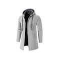 thumbnail image 4 of YODETEY Men'S New Autumn Long Casual Solid Color Hooded Knitted Cardigan Jacket Gray XXXL, 4 of 8