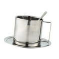 thumbnail image 2 of Tnarru Coffee Mug Set with Plate and Spoon Stainless Steel for Cafe Camping Kitchen 280ML Set, 2 of 8