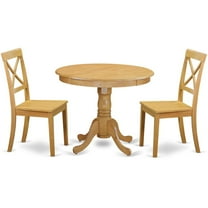 East West Furniture Dining Room Set Oak, ANBO3-OAK-W