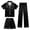h-Black, variant on RTKFRFLM Loungewear For Girls Button Down Loungewear Set Casual Print Home Wear 3 Piece Set Oufits Loungewear Cute Outfit Oufits Loungewear,Size 6 Years-7 Years