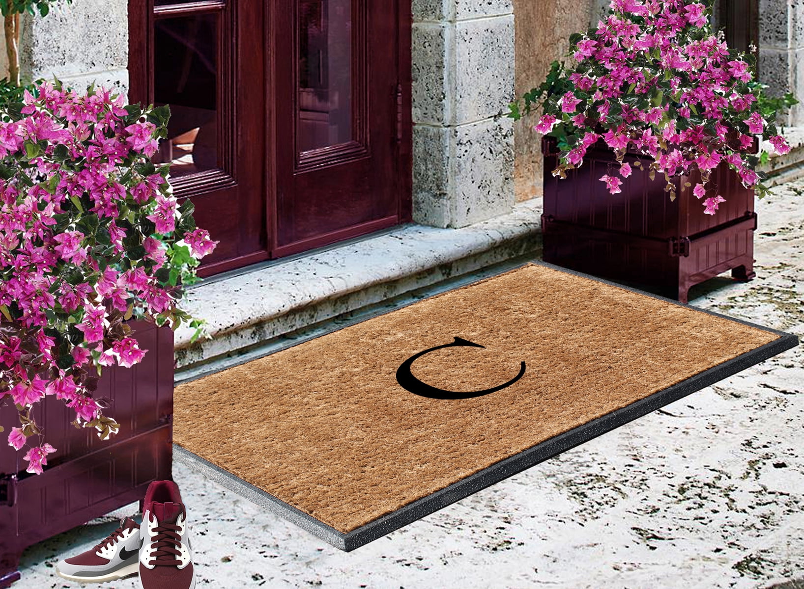 A1HC First Impression 30 in. x 48 in. Rubber and Coir Molded Double Monogrammed Door Mat