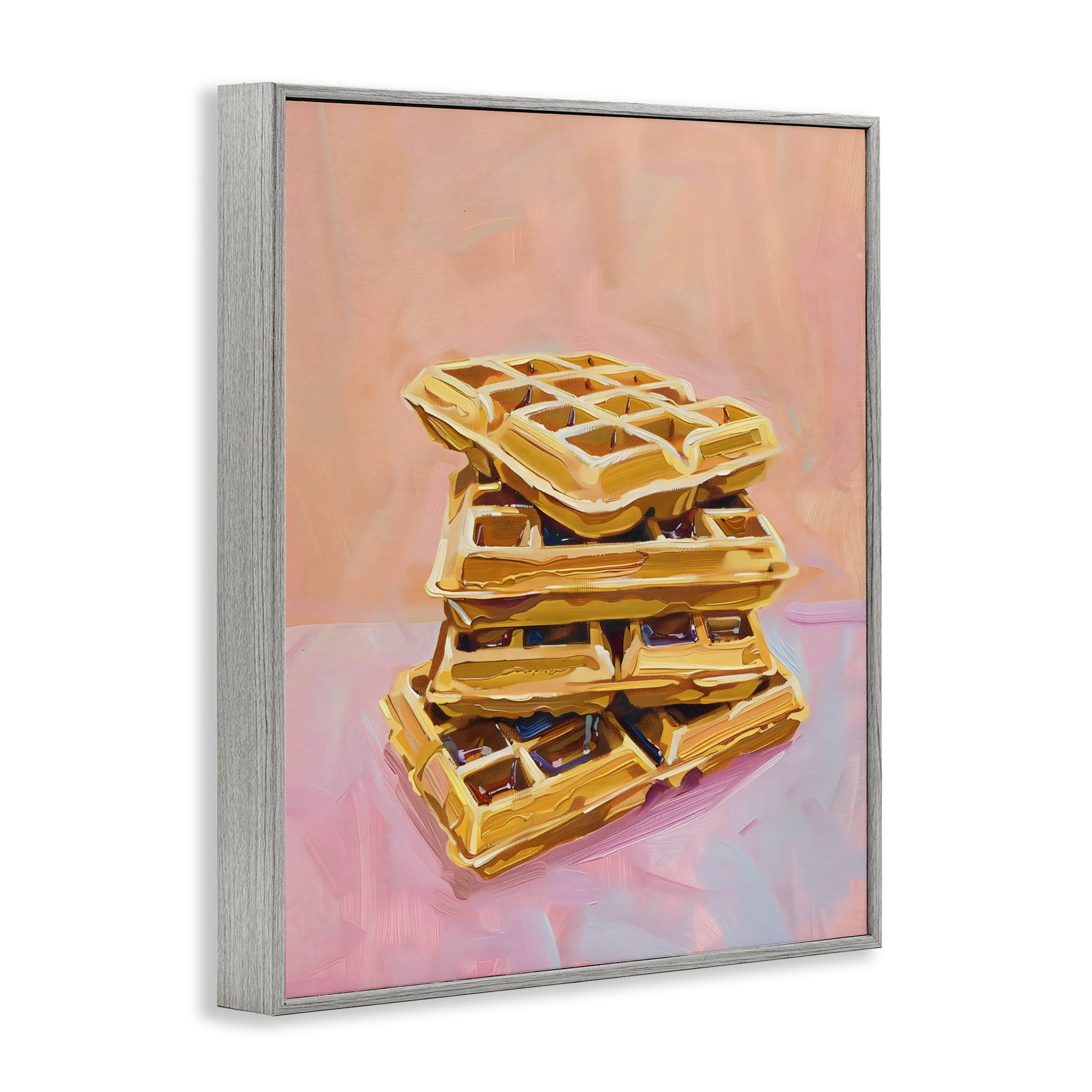 Stupell Industries Stack of Fluffy Waffles Gray Framed Giclee Art, design by The Prints Vibe