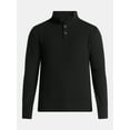 thumbnail image 5 of George Men's & Big Men's Button Mock Neck Sweater with Long Sleeves, Midweight, Sizes S-3XL, 5 of 5
