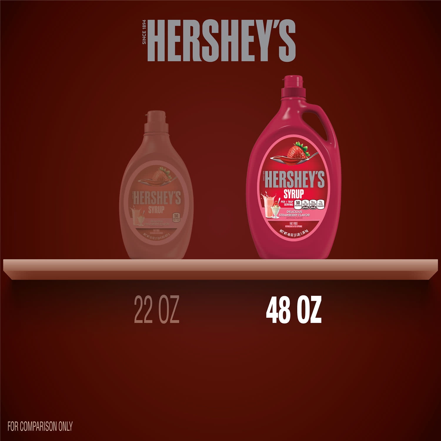 (12 pack) Hershey's Strawberry Flavored Syrup, Bottle 48 oz