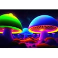 thumbnail image 4 of Stephen Chambers 32x23 Gold Ornate Wood Framed With Double Matting Wall Art Titled - Unreal Neon Mushrooms Two, 4 of 6