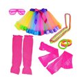thumbnail image 4 of KAKOWELY 1 juego de disfraz de fiesta con temática de neón, collar de cuentas, gafas, pulsera, falda de tutú, vestido de fiesta de los años 80, accesorios para fiestas., 4 of 5