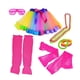 thumbnail image 4 of KAKOWELY 1 juego de disfraz de fiesta con temática de neón, collar de cuentas, gafas, pulsera, falda de tutú, vestido de fiesta de los años 80, accesorios para fiestas., 4 of 5