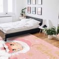 thumbnail image 5 of Merry Christmas Area Rug 4x6ft Pink Santa Claus Poinsettia Winter Snowflake Non-Slip Washable Square Rugs Soft Felt Indoor Floor Mat for Bedroom Kitchen Living Room Bathroom, 5 of 8