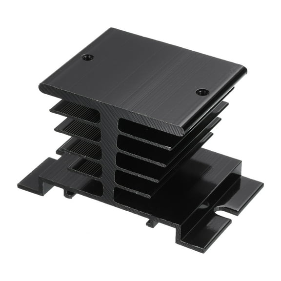 Uxcell Aluminum Heat Sink 10A-40A Black SSR Dissipation Heat Sink for Single Phase Solid State Relay