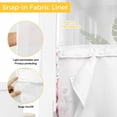 thumbnail image 3 of No Hook Pink Wisteria Shower Curtain with Snap in Liner Set, Sprinng Summer Pastoral Flowers Botanical Waterproof Fabric Bathroom Curtains with See Through Top Window, Hotel Style Small 36 x 78 Inch, 3 of 9