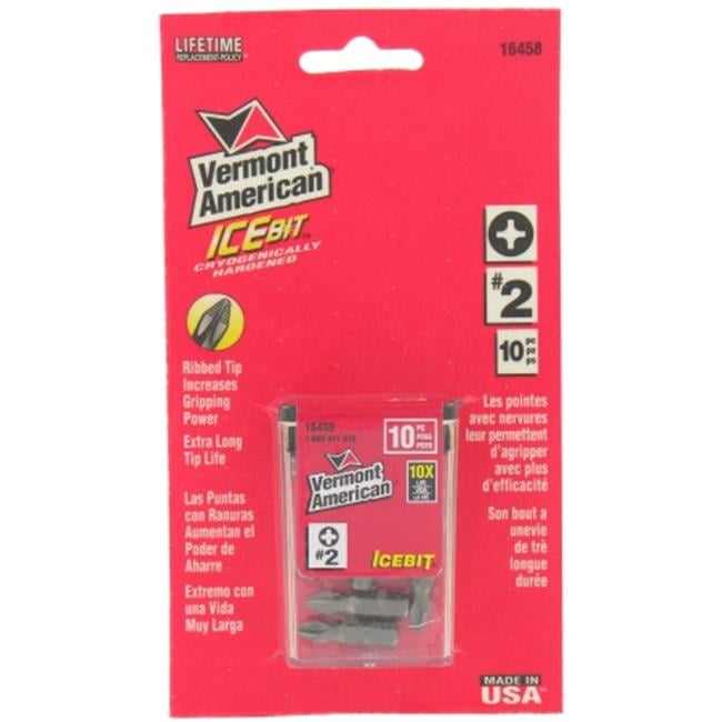 Vermont American 16458 1" Ice Bit 2 Phillips Insert Bit 10 Count