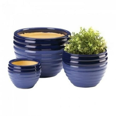 Duo Tone Planter Trio, Blue