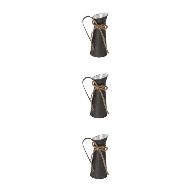 mmirethe Rustic Vase Functional And Decorative Metal Milk Jug Style Stylish And Versatile Metal Milk Jug Vase type 6 3Set