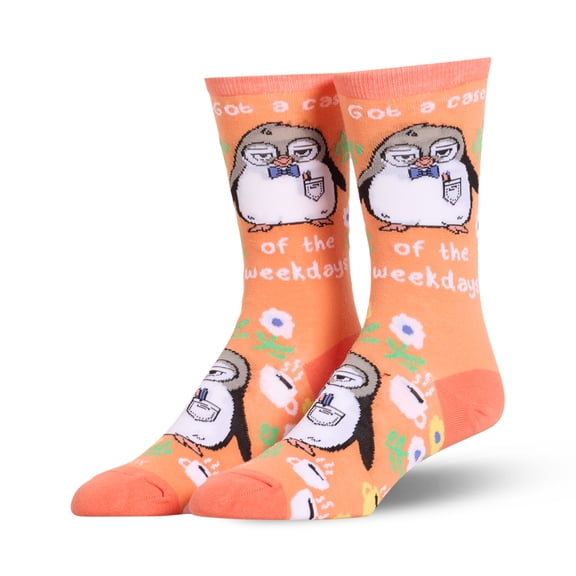 Cool Socks – Got a Case of the Weekday Novelty Crew Socks – Size Medium – Men’s 6–8 / Women’s 7–10 –