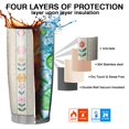 thumbnail image 7 of 20 Oz Pioneer Flower Coffee Tumbler Double Wall Insulated Stainless Steel Water Bottle | Metal Reusable Thermoses Flask with Cup Cap | Leak & Sweat Proof with Anti-Dust Lid, 7 of 7