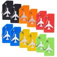 thumbnail image 1 of 12 Pack Silicone Luggage Tags for Baggage, Handbag, School Bag, Suitcase, Instrument Tag (Orange), 1 of 5
