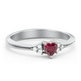 thumbnail image 1 of Birthstone Heart Ring with Shoulder Accents - Ruby (July), 1 of 4