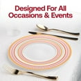thumbnail image 7 of Smarty 10.25" White with Red and Gold Chords Plastic Dinner Plates 120ct, 7 of 7