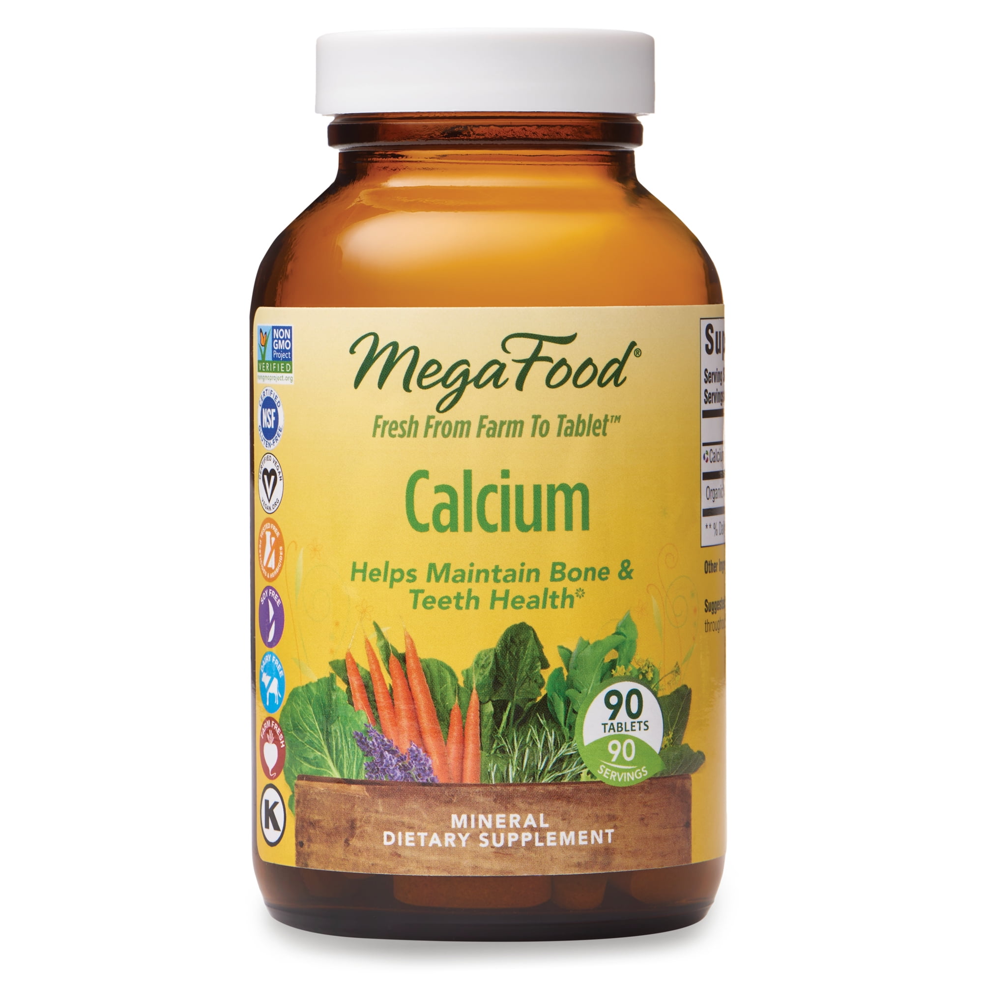 MegaFood, Calcium, Supports Healthy Bones and Teeth, Mineral Supplement
