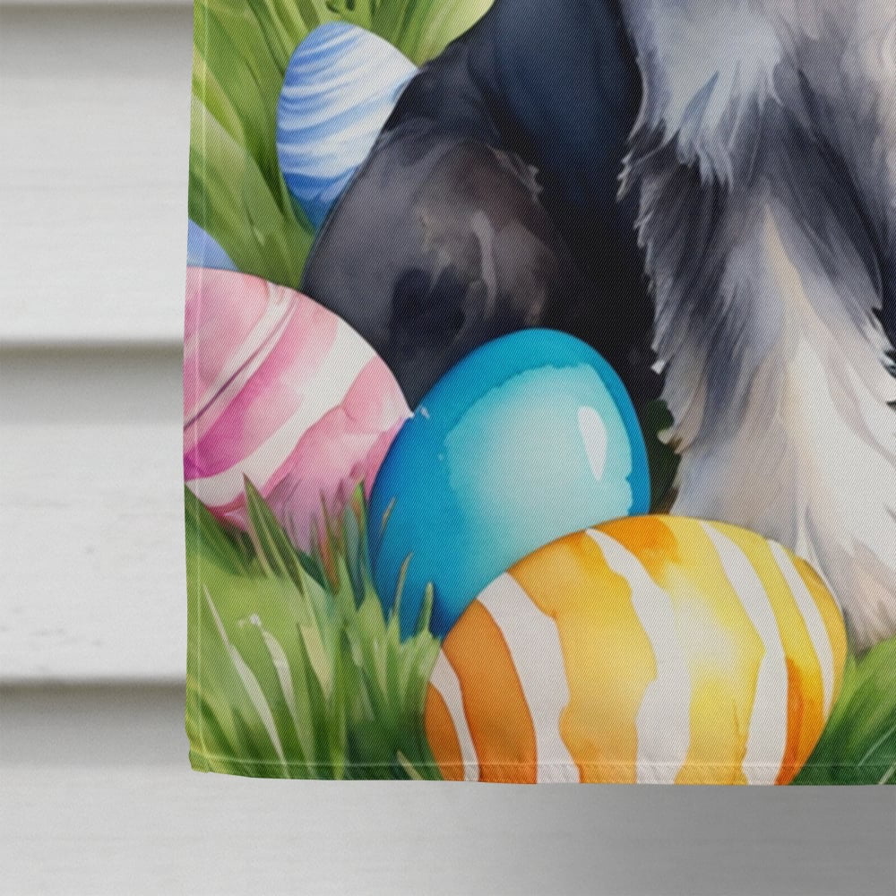 Schnauzer Easter Egg Hunt House Flag 28 in x 40 in