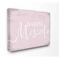 The Stupell Home Decor Distressed Pink Kitchen Sign Hakuna Moscato Canvas Wall Art