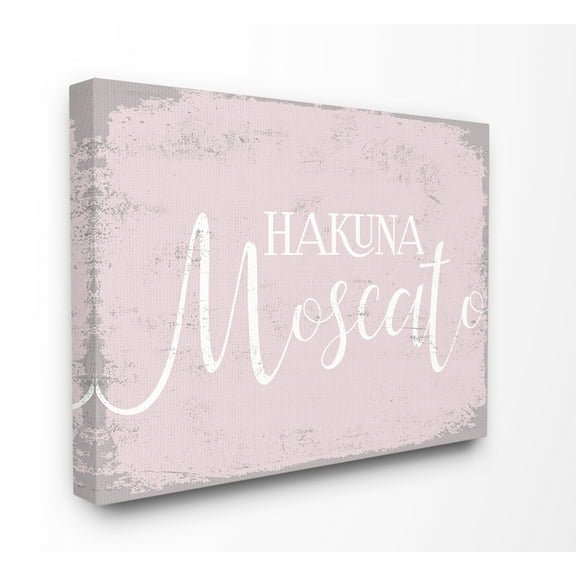 The Stupell Home Decor Distressed Pink Kitchen Sign Hakuna Moscato Canvas Wall Art