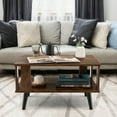 thumbnail image 3 of Costway Coffee Table Retro Mid-Century Coffee Table W/Storage  Open Shelf Living Room, 3 of 10