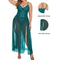 thumbnail image 4 of Avidlove Women Plus Size Lingerie Long Lace Nighty Sexy Mesh Nightdress Side Split Nightgown Sleepwear, 4 of 5