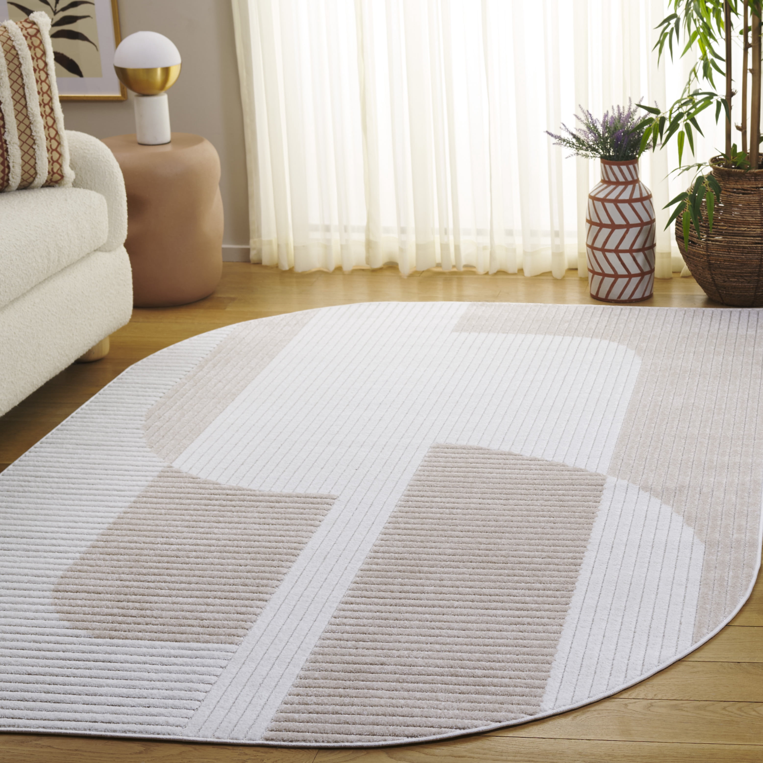 SAFAVIEH Contour Sheeva Geometric Area Rug, Ivory/Beige, 8' x 10'