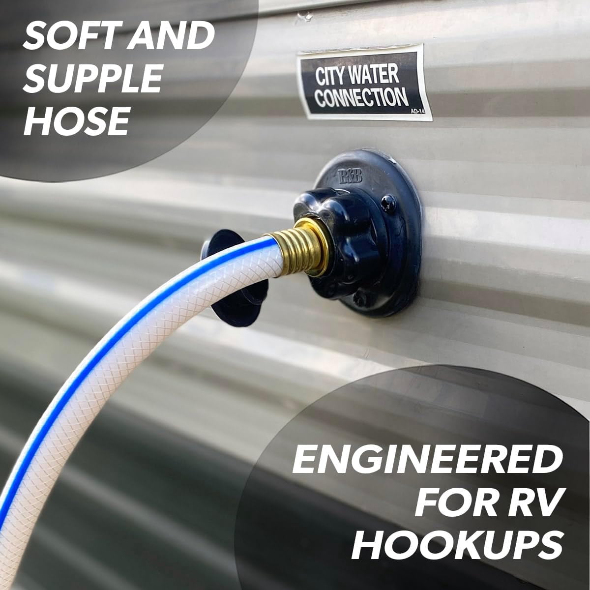 HWong W01-6600 AquaFresh High Pressure Drinking Water Hose - 5/8" x 50', White