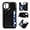A - Black, variant on for iPhone 11 Luxury PU Leather Case with Card Holder,Cash Slots,Stand Function Back Wallet Case Flip Wrist Strap Double Magnetic Clasp Durable Protective Case for iPhone 11 6.1",Red