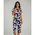 thumbnail image 3 of Real Essentials 2 Pack: Womens Pajamas Short Sleeve Sleepwear Tops and Capri Pants Pjs Print Pajama Sets (Available In Plus), 3 of 6
