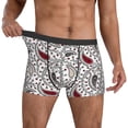 thumbnail image 3 of Men's Boxer Briefs, Red Black White Paisley Soft Comfy Mens Underwear Boxer Briefs Breathable With Widen Waist, 3 of 7