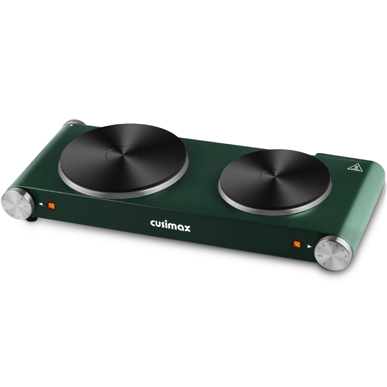 CUSIMAX 1800W Hot Plate, Cast Iron Double Burner, Electric Cooktop, Hot  Plate Cooking Portable Electric Double Hot Plate, Stainless Steel  Countertop Burner, Easy to Clean, Green - Walmart.com