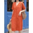 thumbnail image 2 of ZANZEA Woman Casual Party Vestidos Female Fashion Solid Color Dress Short Sleeve V-Neck Dresses Vintage OL Work Sundress 2024, 2 of 5
