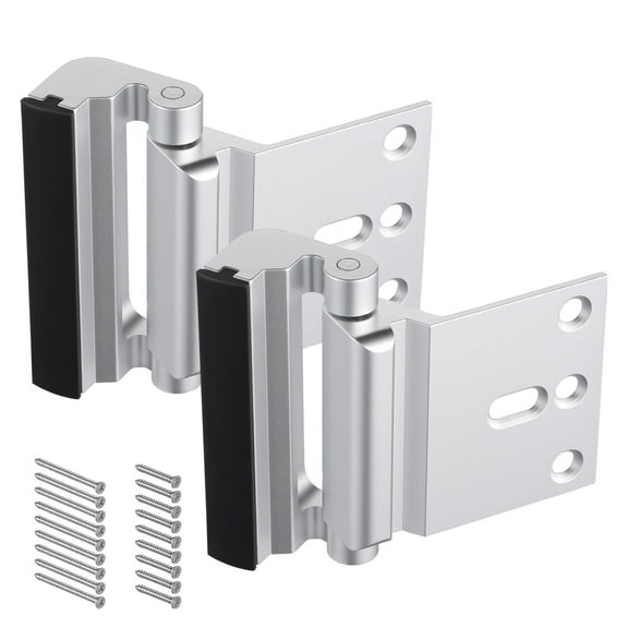 KFFKFF Door Reinforcement Lock, 2 Pack Home Security Lock, Supports 800 lbs of Force, Includes 8 Screws, for Inward-Opening Doors, Aluminum Alloy Construction, Enhances Home Safety