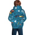 thumbnail image 6 of Kll Unisex Kids Boys Girls Hooded Pocket Pullover Hoodies-Construction Trucks, 6 of 9