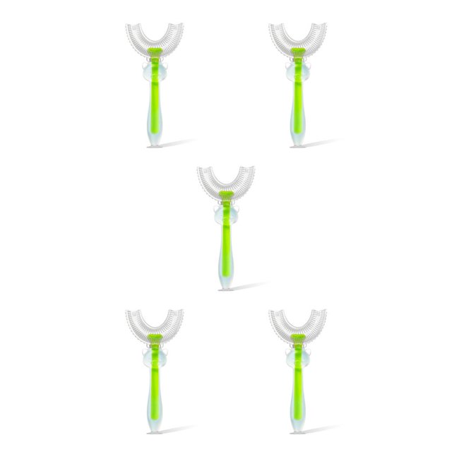Inteprter Silicona en forma de U Cepillo de Boca Niños Boquilla Cepillos de Mordedores para niños pequeños con kits de limpieza de mano Type5 NO5 Inteprter CBP092789