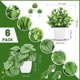 thumbnail image 2 of Paquete de 6 plantas artificiales en macetas para decoración del hogar y la oficina, 2 of 6