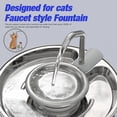 thumbnail image 2 of Cat Water Fountain,108oz/3.2L Stainless Steel Cat Fountain and Removable Water Bowl,Pet Fountain with Water Level Window,Quiet Pump,Multi-Filter, Water Tap, Provides Flowing,for Dog Cats, 2 of 4