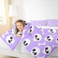 thumbnail image 4 of jejeloiu Funny Halloween Skull Queen Comforter Set,Dog Bone Bedding Sets,Purple White Bedding Comforter Set For Children,Microfiber Bedroom Decor Reversible,3 Pieces, 4 of 8