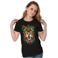 thumbnail image 3 of Stay Wild Tiger Head Rose Tattoo Womens Fitted Plus Size Graphic Tee Brisco Brands 3X, 3 of 5