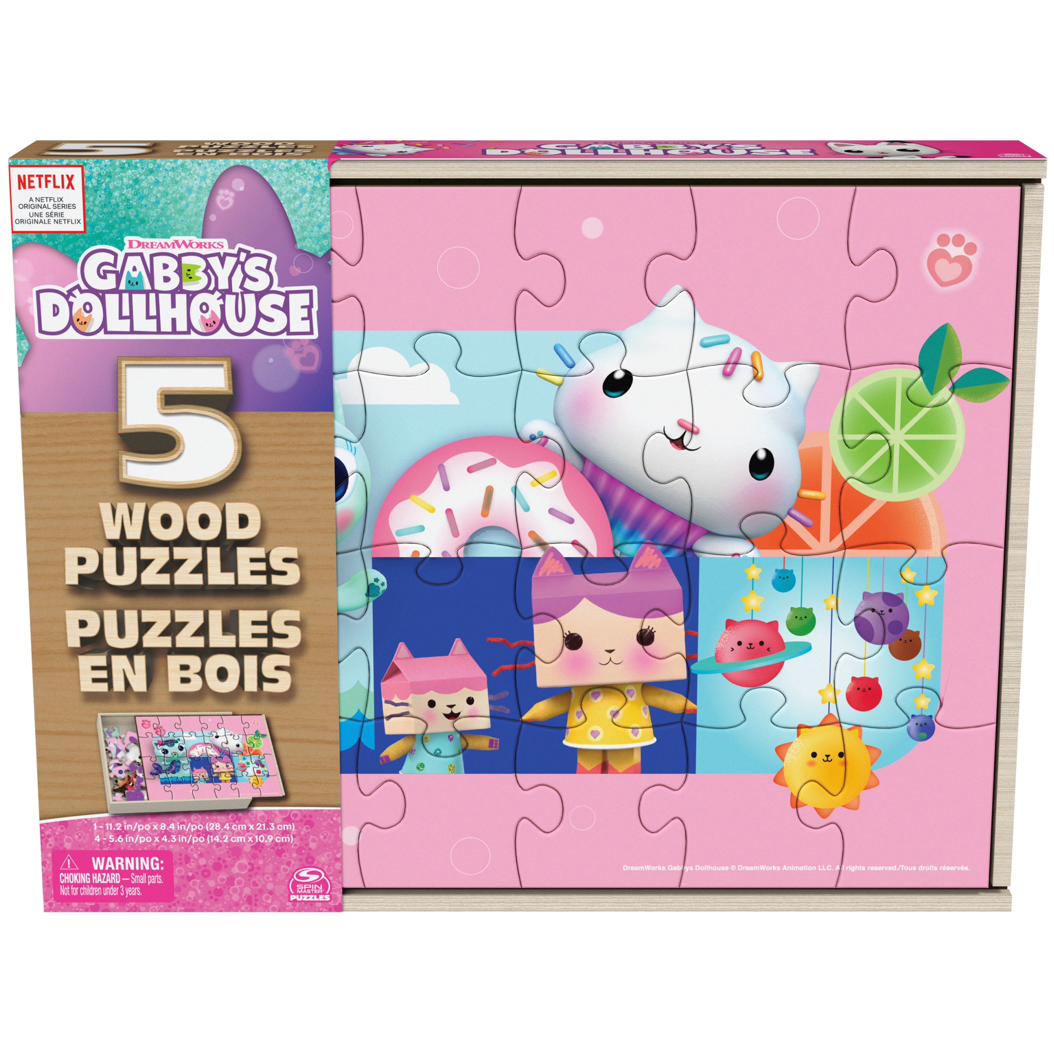 Gabby's Dollhouse, Coffret de 7 puzzles en bois faciles à